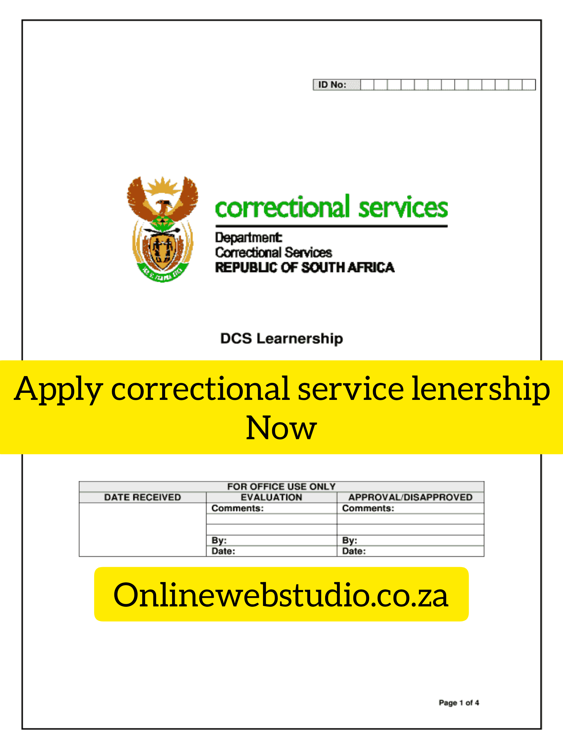 CORRECTIONAL SERVICE LEARNERSHIP APPLICATION FORMS